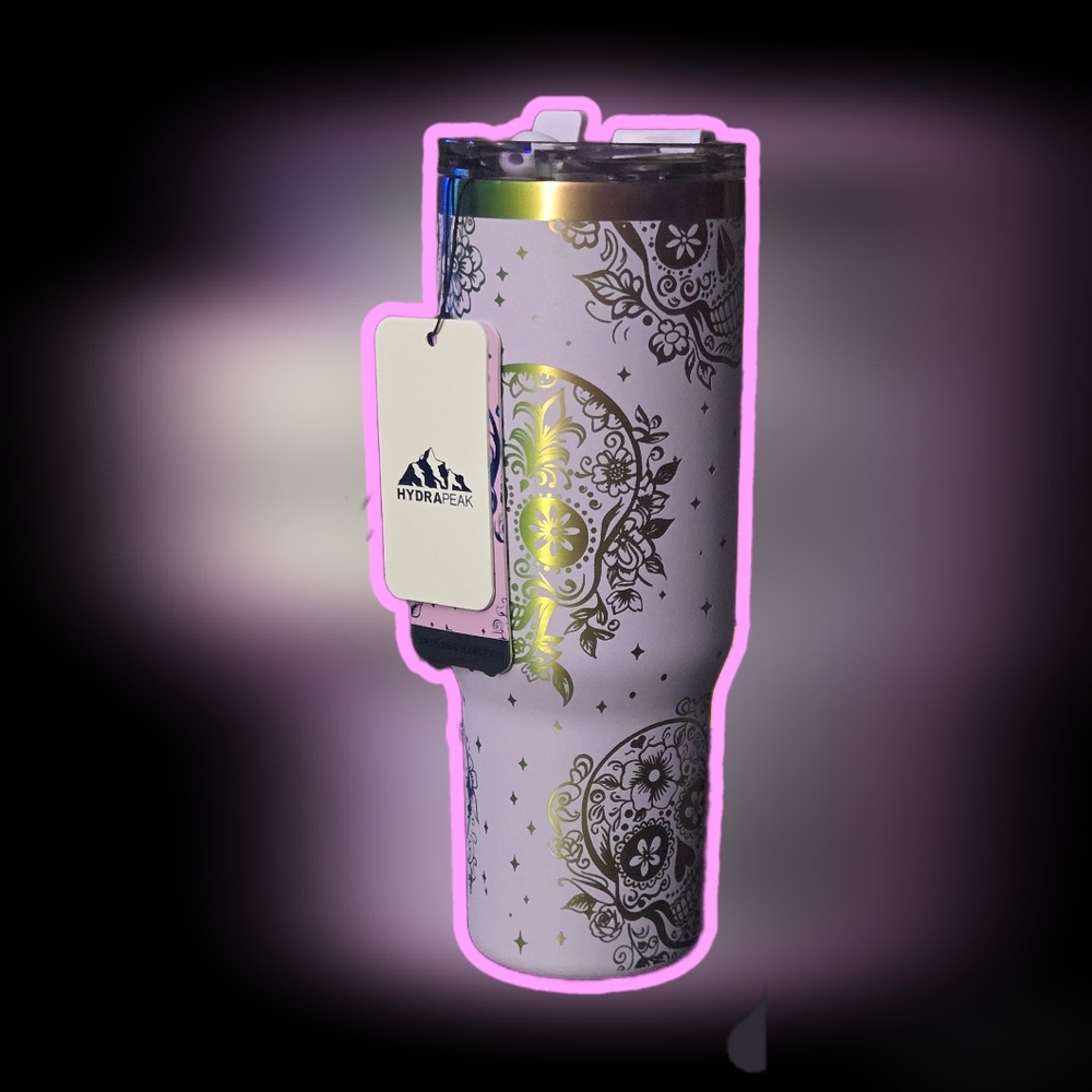 Hydrapeak 32oz Purple/Lavender Sugar Skull Tumbler